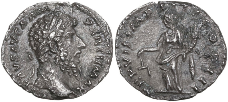 Lucius Verus (161-169). AR Denarius, Rome mint, struck under Marcus Aurelius, 16...