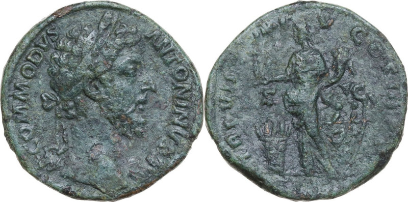 Commodus (177-193). AE Sestertius, Rome mint, 182 AD. Obv. M COMMODVS ANTONINVS ...