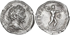 Septimius Severus (193-211). AR Denarius, Rome mint, 197-200. Obv. L SEPT SEV AVG IMP XI PART MAX. Head of Septimius Severus, laureate, right. Rev. IO...
