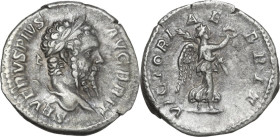 Septimius Severus (193-211). AR Denarius, Rome mint, 210-211. Obv. SEVERVS PIVS AVG BRIT. Head of Septimius Severus, laureate, right. Rev. VICTORIAE B...