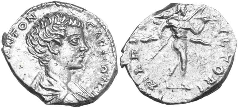 Caracalla as Caesar (195-198 AD). AR Denarius, 196-198 AD. Obv. M AVR ANTON CAES...