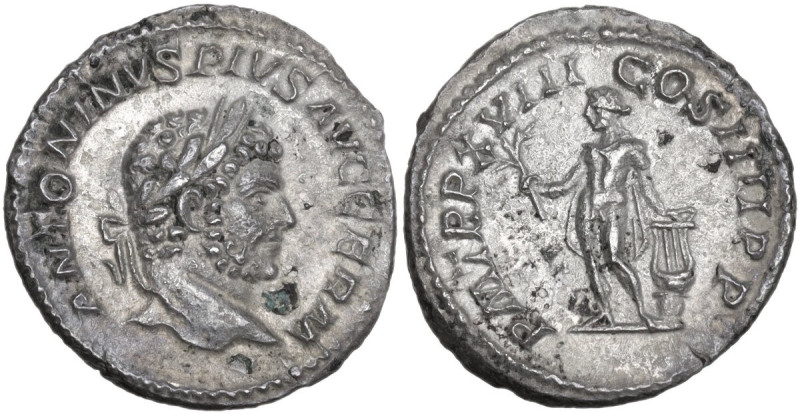Caracalla (198-217). AR Denarius, Rome mint, 215 AD. Obv. ANTONINVS PIVS AVG GER...