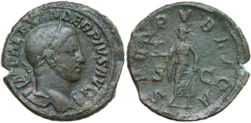 Severus Alexander (222-235 AD). AE Sestertius, 232 AD. Obv. IMP ALEXANDER PIVS A...