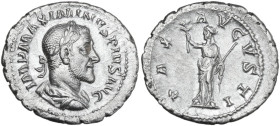 Maximinus I (235-238). AR Denarius, Rome mint, 235-236. Obv. IMP MAXIMINVS PIVS AVG. Bust of Maximinus I, laureate, draped, cuirassed, right. Rev. PAX...