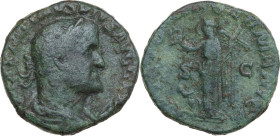Maximinus I (235-238). AE Sestertius, 236-238 AD. Obv. MAXIMINVS PIVS AVG GERM. Laureate, draped and cuirassed bust right. Rev. VICTORIA GERMANICA SC....