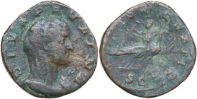 Paulina, wife of Maximinus I (died 235 AD). AE Sestertius, Rome mint, 235-236. Obv. DIVA PAVLINA. Bust of Paulina, veiled, draped, right. Rev. CONSECR...