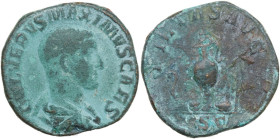 Maximus (235-238). AE Sestertius, Rome mint, 235-236. Obv. C IVL VERVS MAXIMVS CAES. Bust of Maximus, bare-headed, draped, right. Rev. PIETAS AVG S C....