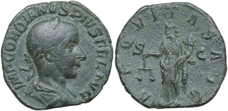 Gordian III (238-244). AE Sestertius, Rome mint, 240 AD. Obv. IMP GORDIANVS PIVS...