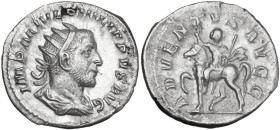 Philip I (244-249). AR Antoninianus, Rome mint, 244-247 AD. Obv. IMP M IVL PHILIPPVS AVG. Radiate, draped and cuirassed bust right. Rev. ADVENTVS AVGG...