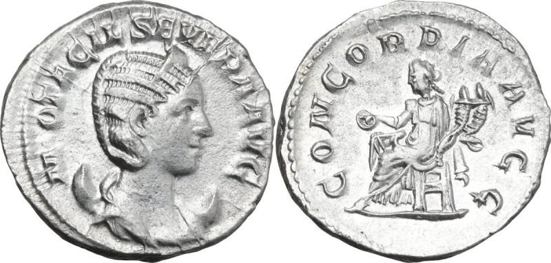 Otacilia Severa, wife of Philip I (244-249). AR Antoninianus, 247 AD. Obv. M OTA...