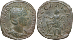 Otacilia Severa, wife of Philip I (244-249). AE Sestertius, Rome mint, 244-249. Obv. OTACIL SEVERA AVG. Bust of Otacilia Severa, diademed, draped, rig...