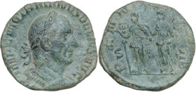 Trajan Decius (249-251). AE Sestertius, Rome mint, 249-251. Obv. IMP C M Q TRAIANVS DECIVS AVG. Bust of Trajan Decius, laureate, cuirassed, right. Rev...