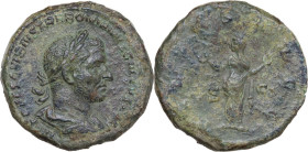 Trebonianus Gallus (251-253). AE Sestertius, Rome mint, 251-253. Obv. IMP CAES C VIBIVS TREBONIANVS GALLVS AVG. Bust of Trebonianus Gallus, laureate, ...