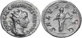 Volusian (251-253). AR Antoninianus, Rome mint, 251-253. Obv. IMP CAE C VIB VOLVSIANO AVG. Bust of Volusian, radiate, draped, cuirassed, right. Rev. S...