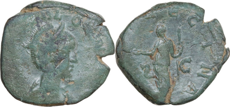 Salonina, wife of Gallienus (died 268 A.D.). AE Sestertius. Obv. CORNELIA SALONI...