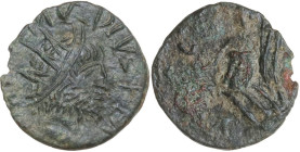 Claudius II Gothicus (268-270). AE, Barbaric imitation. Obv. Bust of Claudius Gothicus, radiate, draped, right. Rev. Victory, winged, draped, walking ...