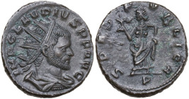Claudius II Gothicus (268-270). AE Antoninianus, Mediolanum mint, 268-270. Obv. IMP CLAVDIVS P F AVG. Bust of Claudius Gothicus, radiate, draped, righ...