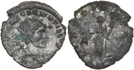 Quintillus (270 AD). AR Antoninianus, Siscia mint, 270 AD. Obv. IMP C M AVR CL QVINTILLVS AVG. Bust of Quintillus, radiate, draped, right. Rev. LIBERI...