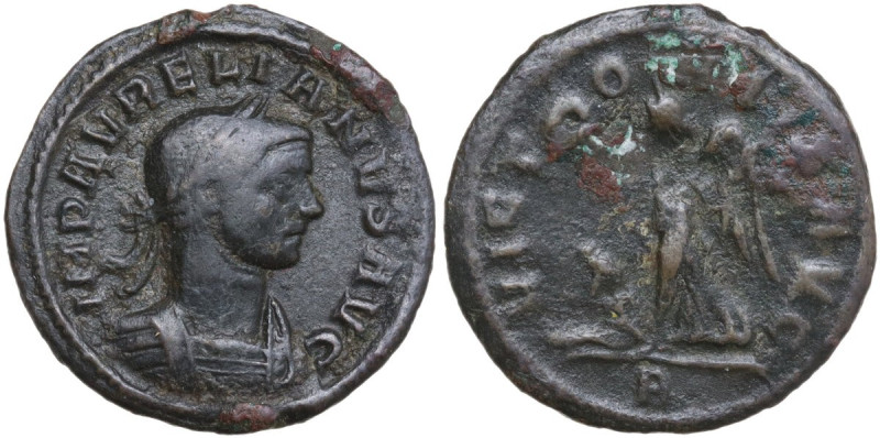 Aurelian (270-275). AE Denarius, Rome mint. Obv. IMP AVRELIANVS AVG. Laureate an...