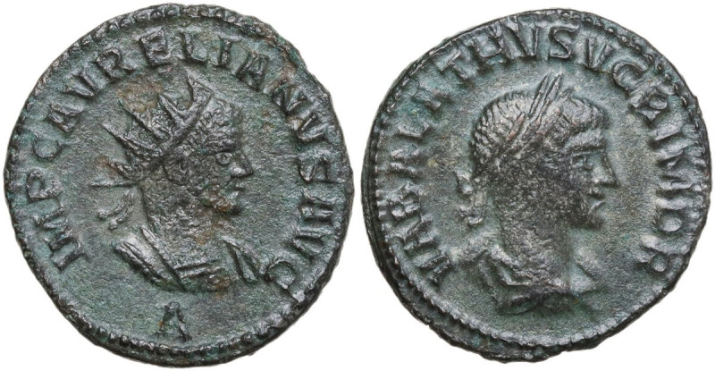 Aurelian with Vabalathus (270-275). AE Antoninianus, Antioch mint, 270-275. Obv....