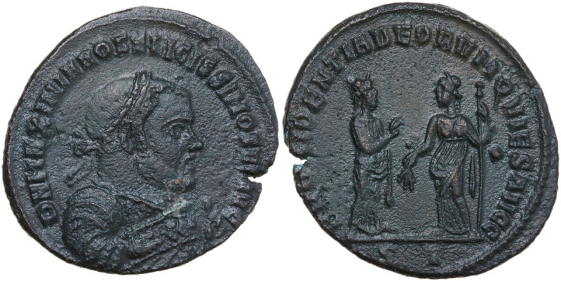 Maximian (286-310). AE Follis, Ticinum mint, 305 AD. Obv. D N MAXIMIANO FELICISS...