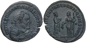 Maximian (286-310). AE Follis, Ticinum mint, 305 AD. Obv. D N MAXIMIANO FELICISSIMO SEN AVG. Bust of Maximian laureate, wearing imperial mantle, right...