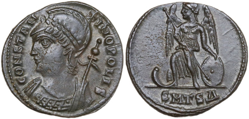 Constantine I (307-337). AE 19 mm, Thessalonica mint, 330-333. Obv. CONSTAN-TINO...