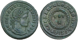 Constantine II as Caesar (317-337). AE 19 mm, Siscia mint, 321-324. Obv. CONSTANTINVS IVN NOB C. Head of Constantine II, laureate, right. Rev. CAESARV...