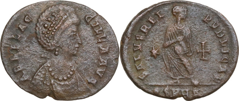 Aelia Flaccilla, first wife of Theodosius I (died 386 AD). AE 24 mm, Heraclea mi...