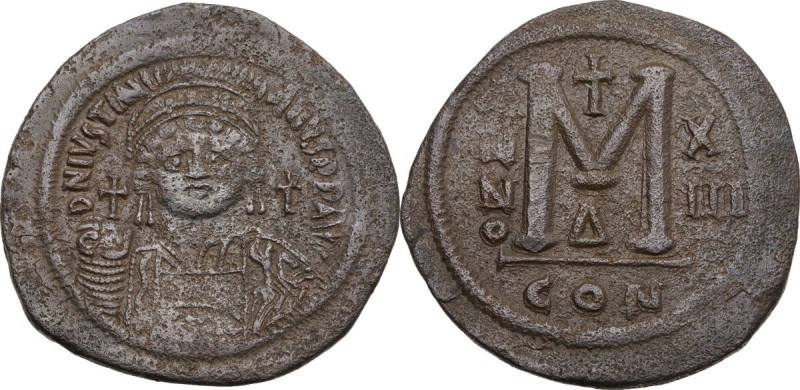Justinian I (527-565). AE Follis, Constantinople mint. Dated RY 13 (539-540). Ob...