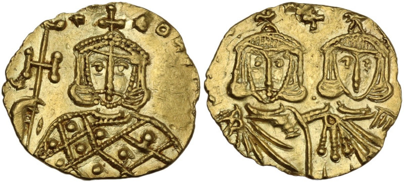 Constantine V Copronymus with Leo IV (741-775). AV Solidus, Syracuse mint. Obv. ...