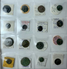 Greek Italy. Multiple lot of sixteen (16) AE coins. Each coin is accompanied by its identification tag.