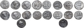 Roman Republic. Multiple lot of nine (9) unclassified silver coins.