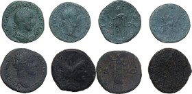 Roman Republic and Empire. Multiple lot of four (4) unclassified AE Roman republican and imperial coins.