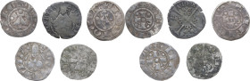Middle Ages. Multiple lot of five (5) unclassified MI coins.