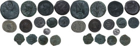 Miscellanea. Multiple lot of fourteen (14) unclassified bronze and silver ancient coins.