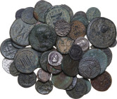Miscellanea. Multiple lot of fifty (50) unclassified bronze and silver ancient coins. Mixed study lot.