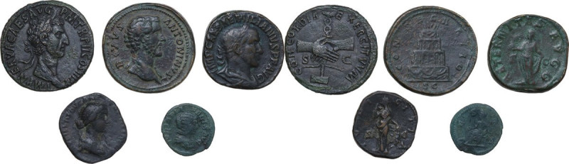 Forgeries. Lot of five (5) AE modern forgeries or excessively restored coins.