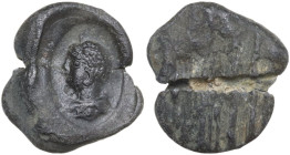 The Roman Empire. PB Seal, 1st century BC-1st century AD. D/ Draped bust of young male right. R/ Blank. PB. 2.42 g. 15.00 mm. Good VF.