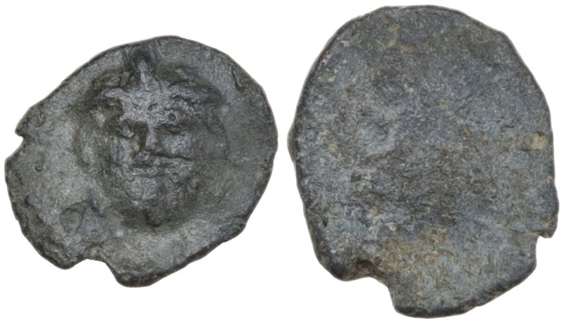 The Roman Empire. PB Tessera, 1st century BC-1st century AD. D/ Bearded head fac...