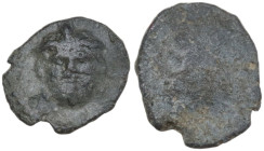 The Roman Empire. PB Tessera, 1st century BC-1st century AD. D/ Bearded head facing. R/ Blank. PB. 0.50 g. 9.00 mm. About VF.