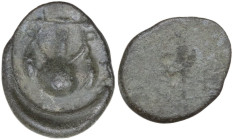 The Roman Empire. PB Tessera, 1st century BC-1st century AD. D/ Lyre. R/ Blank. PB. 1.02 g. 13.00 mm. About VF.