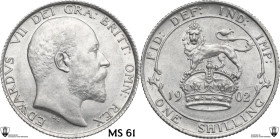 Great Britain. Edward VII (1901-1910). AR Shilling 1902. KM 800. AR. 5.67 g. 24.00 mm. Encapsulated by Classical Coin Grading MS 61.