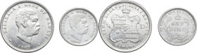 Hawaii. Kalakaua (1874-1891). Lot of 2 AR coins; including: Quarter Dollar 1883 and Dime 1883. AR. VF.