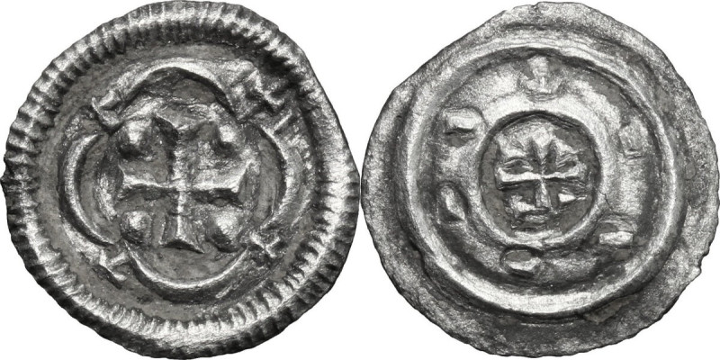 Hungary. Stephan II (1116-1131). AR Denar. Huszár 84. AR. 0.31 g. 10.00 mm. Ligh...