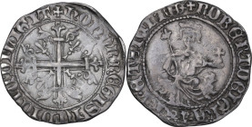 Italy. Roberto d'Angiò (1309-1343). AR Gigliato, Napoli mint. P/R 1a; MIR (Napoli) 28. AR. 3.68 g. 26.50 mm. Toned. VF/About VF.