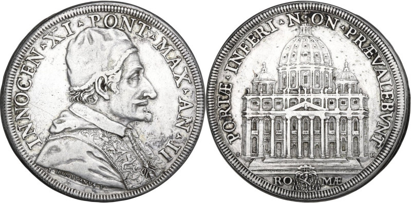 Italy. Innocenzo XI (1676-1689), Benedetto Odescalchi. AV Piastra AN II, Rome mi...