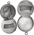 Italy. Napoleon (1799-1814). Silver pendant to open up, made out of an AR medal for the coronation of Napoleon as king of Italy in 1805. Obv. Laureate...
