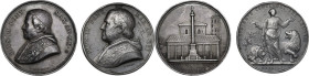 Italy. Pio IX (1846-1878), Giovanni Mastai Ferretti. Lot of two (2) AR Medals, Year XVI (1861) and Year 20 (1865), Rome mint. AR. Opus: C. Voigt and I...