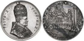 Italy. Pio X (1903-1914), Giuseppe Melchiorre Sarto. AR Medal, 1906, Rome mint. Obv. Bust right. Rev. Scene of consecration. AR. 67.00 g. 52.00 mm. Fo...